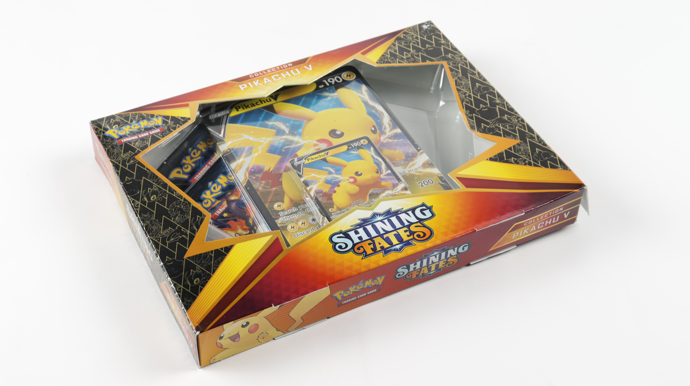Pokemon TCG: Shining Fates PIKACHU V Box with (4) Booster Packs at PristineAuction.com Pokemon TCG: Shining Fates PIKACHU V Box with (4) Booster Packs at PristineAuction.com