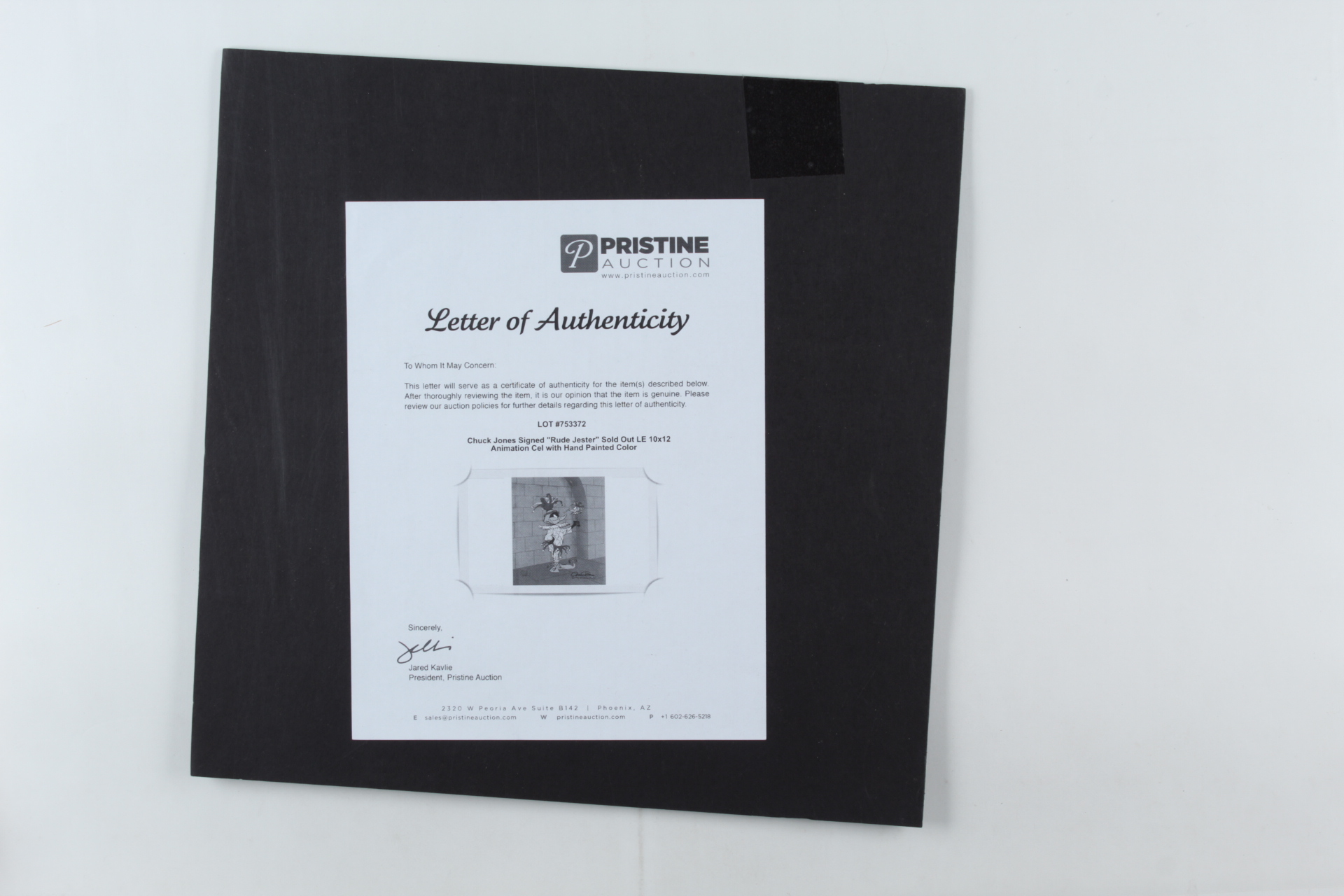 Chuck Jones Signed "Rude Jester" Sold Out LE 10x12 Animation Cel with Hand Painted Color at PristineAuction.com Chuck Jones Signed "Rude Jester" Sold Out LE 10x12 Animation Cel with Hand Painted Color at PristineAuction.com