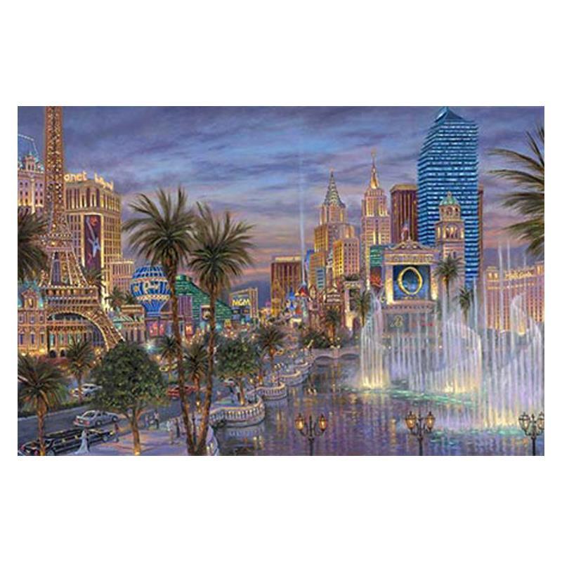 Robert Finale Signed "Evening In Vegas" Artist Embellished LE 18x27 Giclee on Canvas (PA LOA) at PristineAuction.com Robert Finale Signed "Evening In Vegas" Artist Embellished LE 18x27 Giclee on Canvas (PA LOA) at PristineAuction.com
