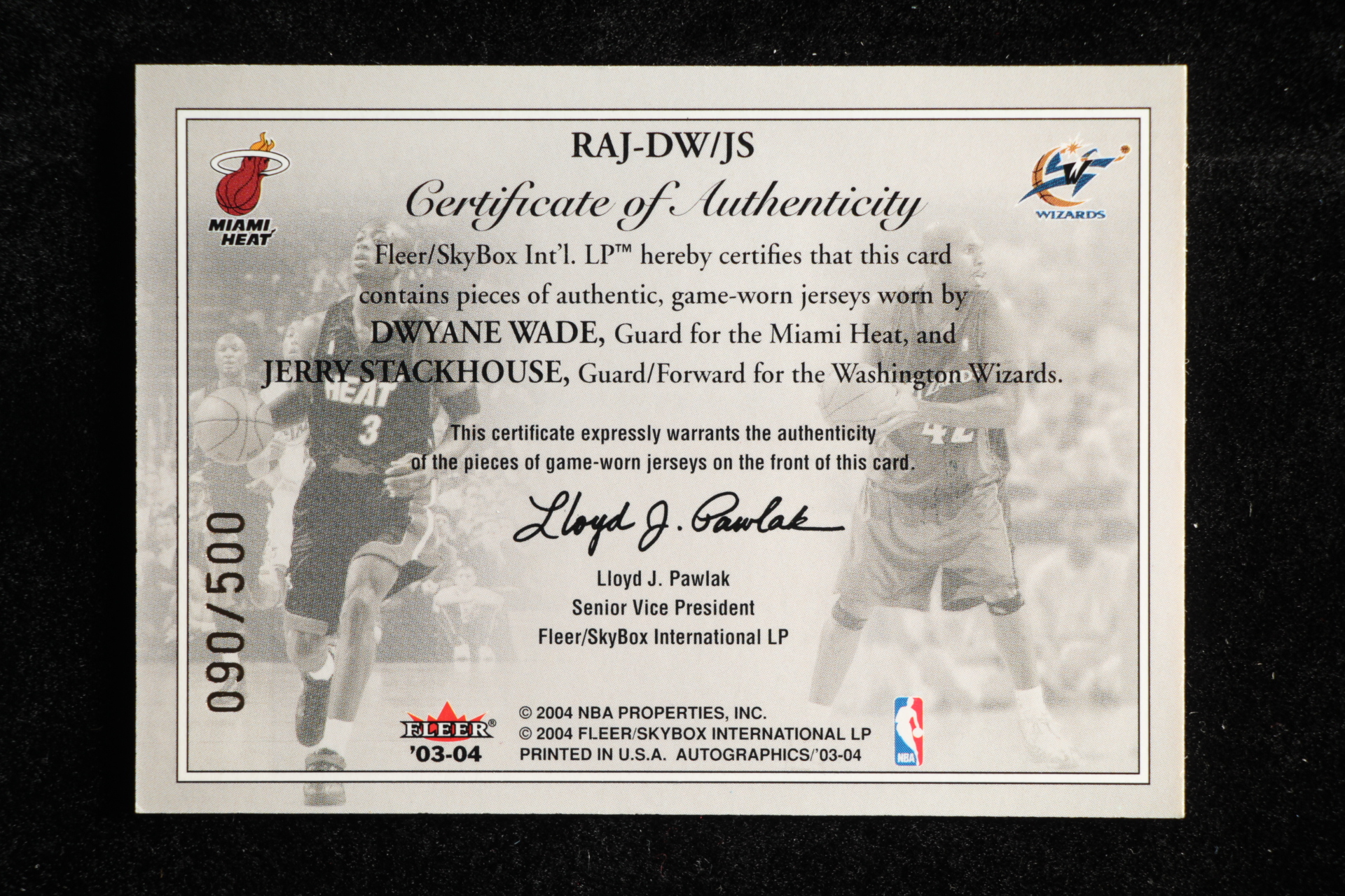 skybox autograhics J.STACKHOUSE pistons! SP! 03-04 Skybox Autographics Rookies Affirmed Dwyane Wade⁄Jerry