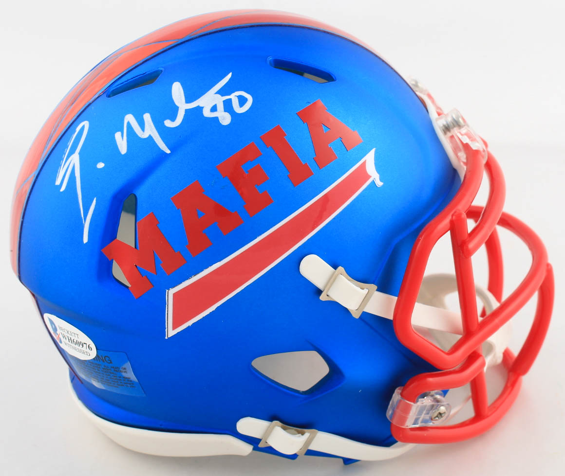 Eric Moulds Signed Bills Speed Mini Helmet (Beckett COA) at PristineAuction.com Eric Moulds Signed Bills Speed Mini Helmet (Beckett COA) at PristineAuction.com