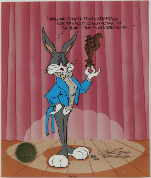 Chuck Jones Signed "Pewlitzer Prize" Sold Out Limited Edition 10x12 Animation Cel at PristineAuction.com Chuck Jones Signed "Pewlitzer Prize" Sold Out Limited Edition 10x12 Animation Cel at PristineAuction.com