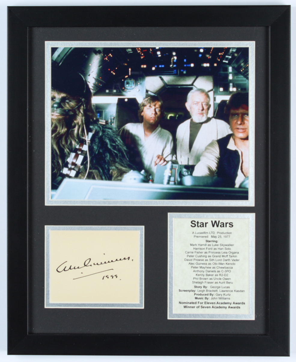 Alec Guinness Signed 12.5x15.5 Custom Framed Cut Display Inscribed "1999" (Beckett LOA) at PristineAuction.com Alec Guinness Signed 12.5x15.5 Custom Framed Cut Display Inscribed "1999" (Beckett LOA) at PristineAuction.com