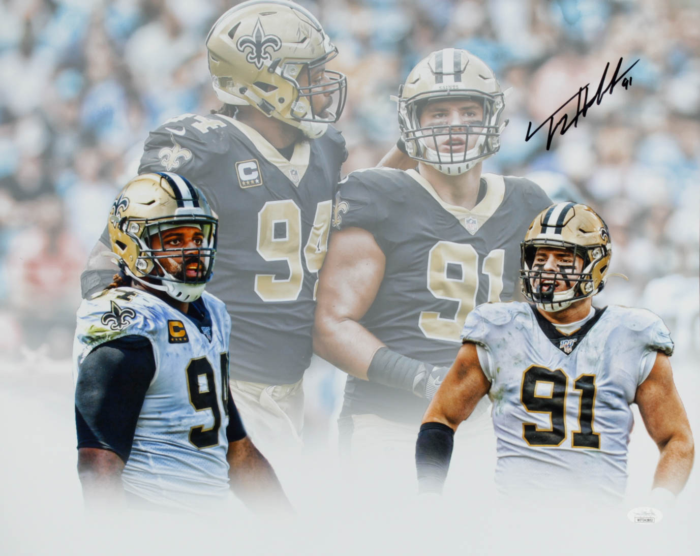 Trey Hendrickson Signed Saints 16x20 Photo (JSA COA) at PristineAuction.com Trey Hendrickson Signed Saints 16x20 Photo (JSA COA) at PristineAuction.com
