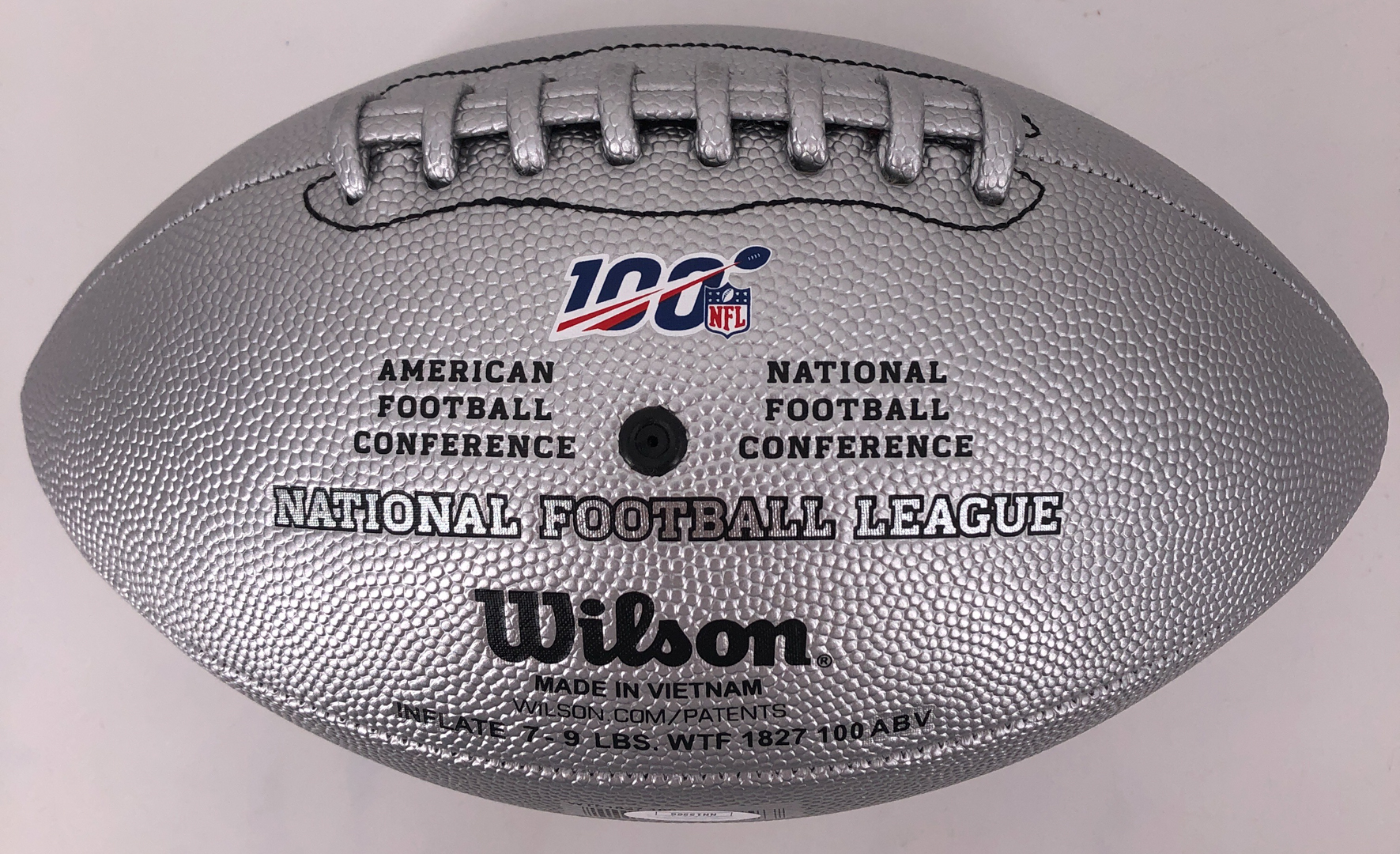 Aaron Donald Signed Silver NFL 100 Logo Football (JSA COA) at PristineAuction.com Aaron Donald Signed Silver NFL 100 Logo Football (JSA COA) at PristineAuction.com