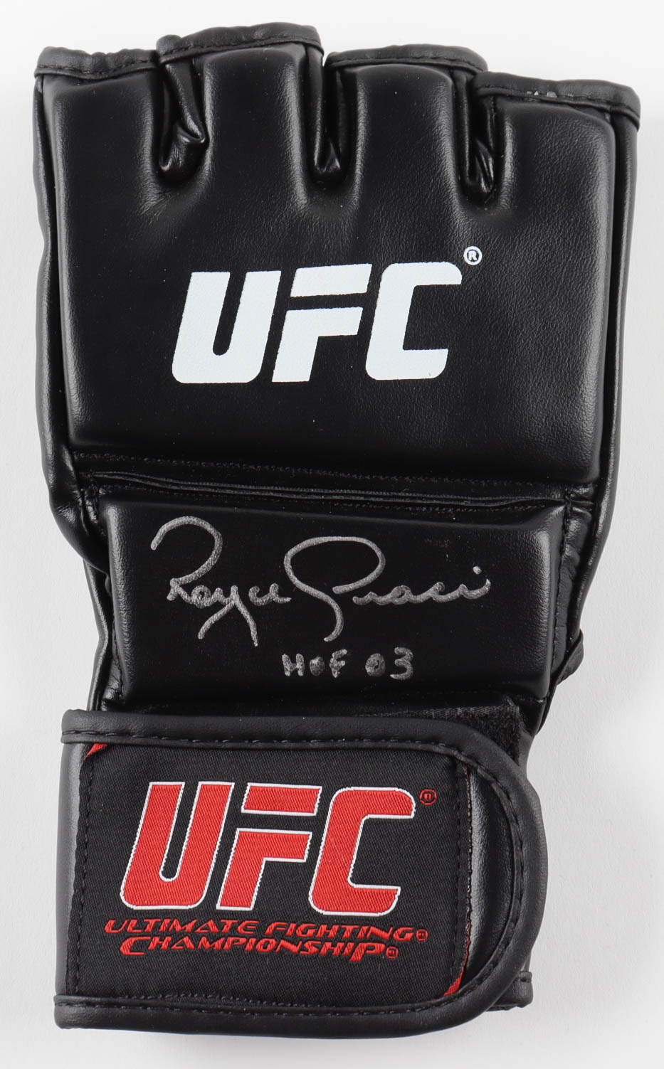 Royce Gracie Signed UFC Glove Inscribed "HOF 03" (PA COA) at PristineAuction.com Royce Gracie Signed UFC Glove Inscribed "HOF 03" (PA COA) at PristineAuction.com