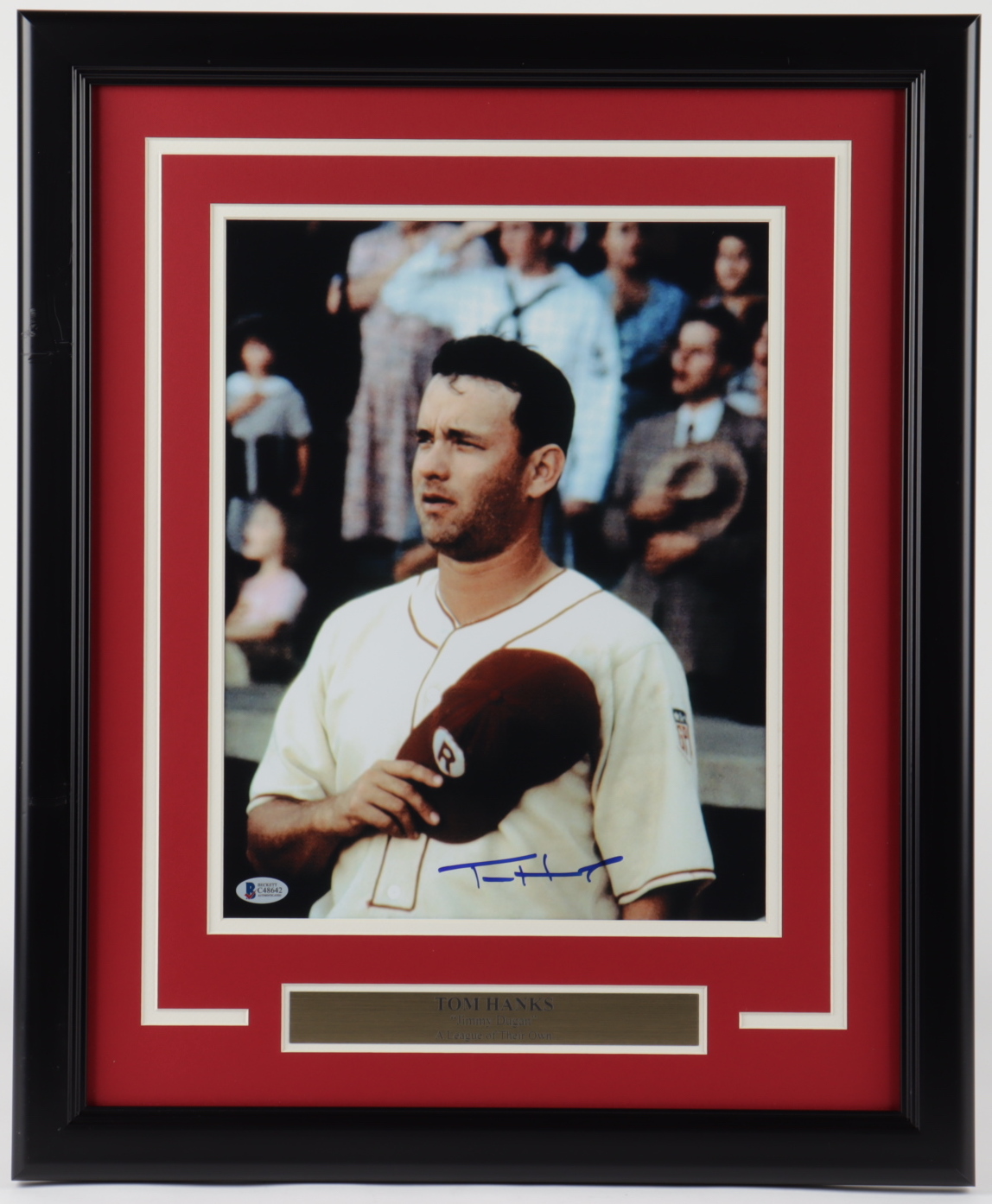Tom Hanks Signed "A League of Their Own" 18.5x22.5 Custom Framed Photo Display (Beckett COA) (See Description) at PristineAuction.com Tom Hanks Signed "A League of Their Own" 18.5x22.5 Custom Framed Photo Display (Beckett COA) (See Description) at PristineAuction.com