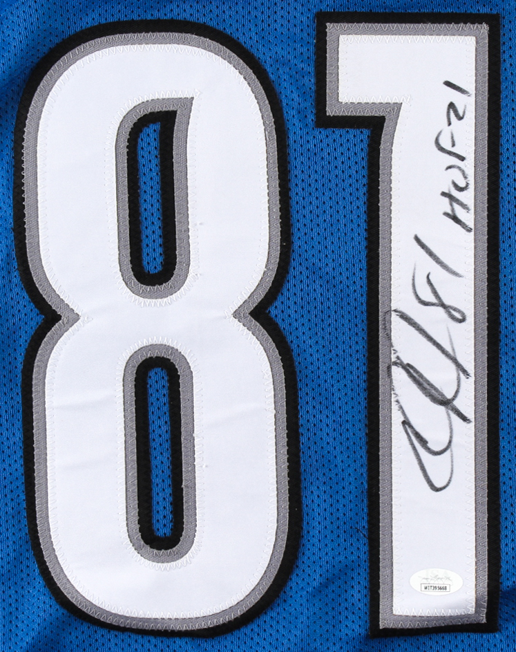 Calvin Johnson Signed Jersey Inscribed "HOF 21" (JSA COA) (See Description) at PristineAuction.com Calvin Johnson Signed Jersey Inscribed "HOF 21" (JSA COA) (See Description) at PristineAuction.com