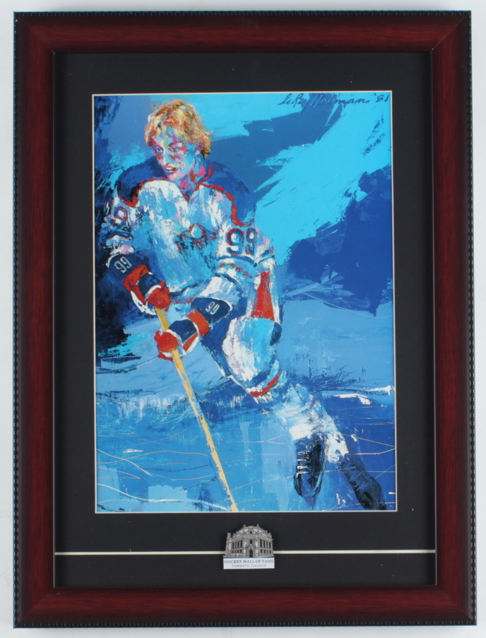 LeRoy Neiman "Wayne Gretzky" 14x18 Custom Framed Print Display with Hockey Hall Of Fame Pin at PristineAuction.com LeRoy Neiman "Wayne Gretzky" 14x18 Custom Framed Print Display with Hockey Hall Of Fame Pin at PristineAuction.com