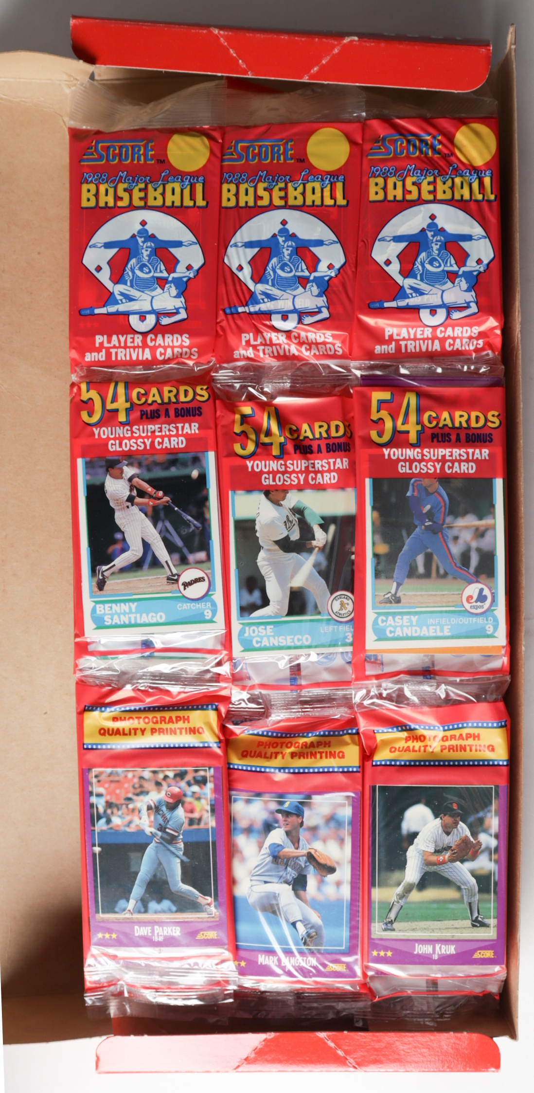 1988 Score Baseball Rak Pak Premier Edition Box of (24) Rack Paks at PristineAuction.com 1988 Score Baseball Rak Pak Premier Edition Box of (24) Rack Paks at PristineAuction.com