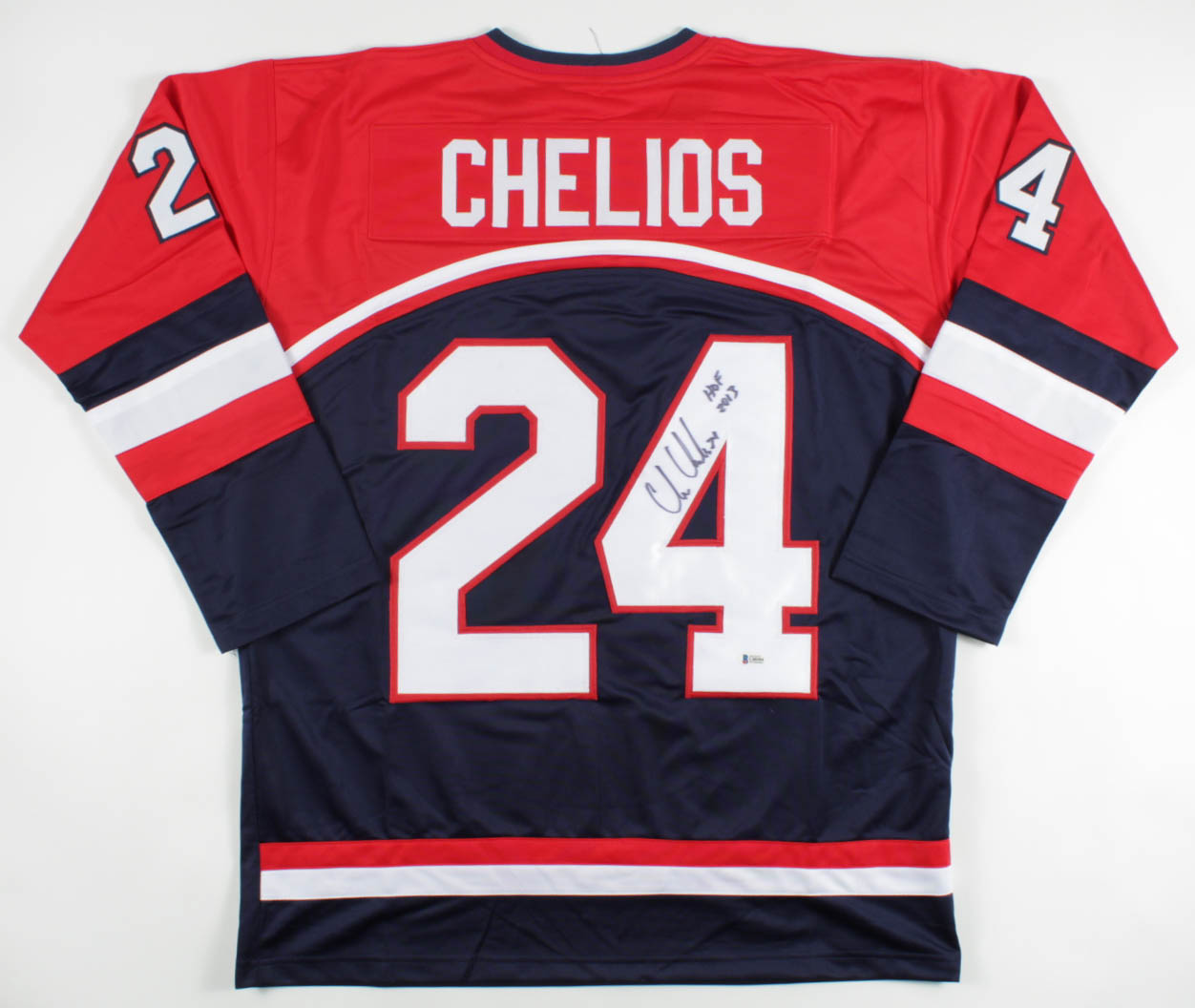 Chris Chelios Signed Jersey Inscribed "HOF 2013" (Beckett COA) at PristineAuction.com Chris Chelios Signed Jersey Inscribed "HOF 2013" (Beckett COA) at PristineAuction.com