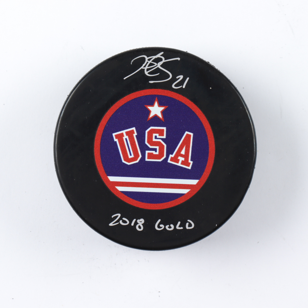 Hilary Knight Signed Team Usa Logo Hockey Puck Inscribed 18 Gold Cojo Coa Pristine Auction