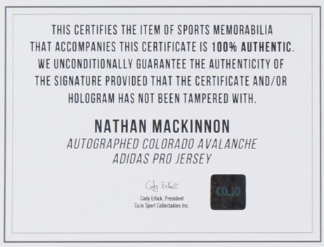 Nathan MacKinnon Signed Avalanche Jersey (COJO COA) at PristineAuction.com Nathan MacKinnon Signed Avalanche Jersey (COJO COA) at PristineAuction.com