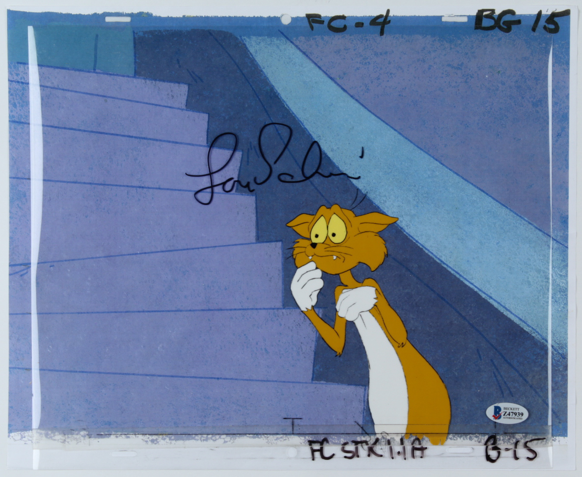 Lou Scheimer Signed 11x14 Original (2) Piece Hand Painted Animation Cel (Beckett COA) at PristineAuction.com Lou Scheimer Signed 11x14 Original (2) Piece Hand Painted Animation Cel (Beckett COA) at PristineAuction.com