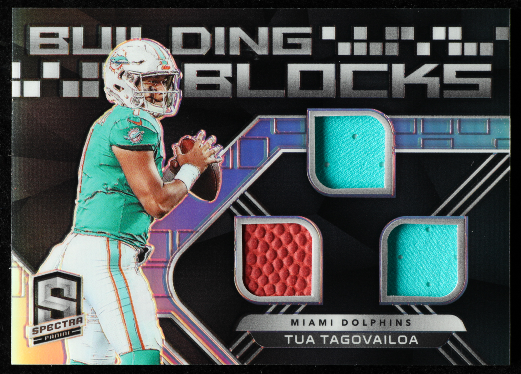 Tua Tagovailoa 2020 Panini Spectra Building Blocks Materials #2 at PristineAuction.com Tua Tagovailoa 2020 Panini Spectra Building Blocks Materials #2 at PristineAuction.com