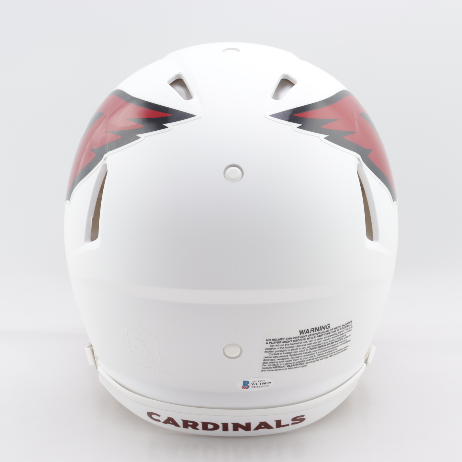 Larry Fitzgerald Signed Cardinals Full-Size Matte White Authentic On-Field Speed Helmet (Beckett COA) at PristineAuction.com Larry Fitzgerald Signed Cardinals Full-Size Matte White Authentic On-Field Speed Helmet (Beckett COA) at PristineAuction.com