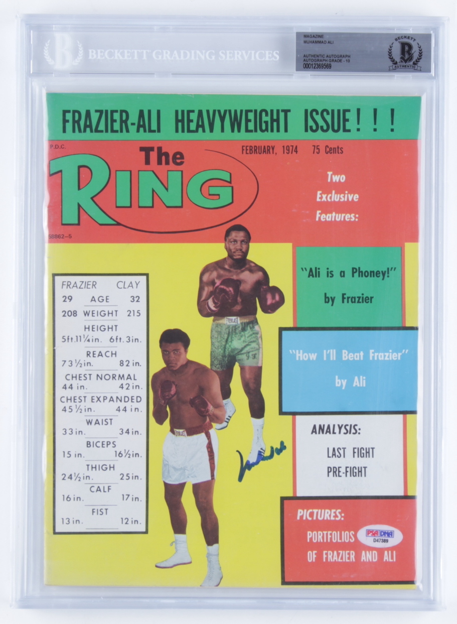 Muhammad Ali Signed The Ring Magazine (BGS Encapsulated & PSA COA) at PristineAuction.com Muhammad Ali Signed The Ring Magazine (BGS Encapsulated & PSA COA) at PristineAuction.com
