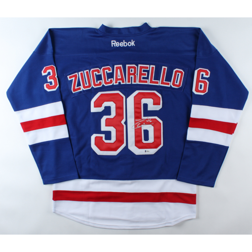 Mats Zuccarello Signed Rangers Jersey (Beckett COA) Pristine Auction