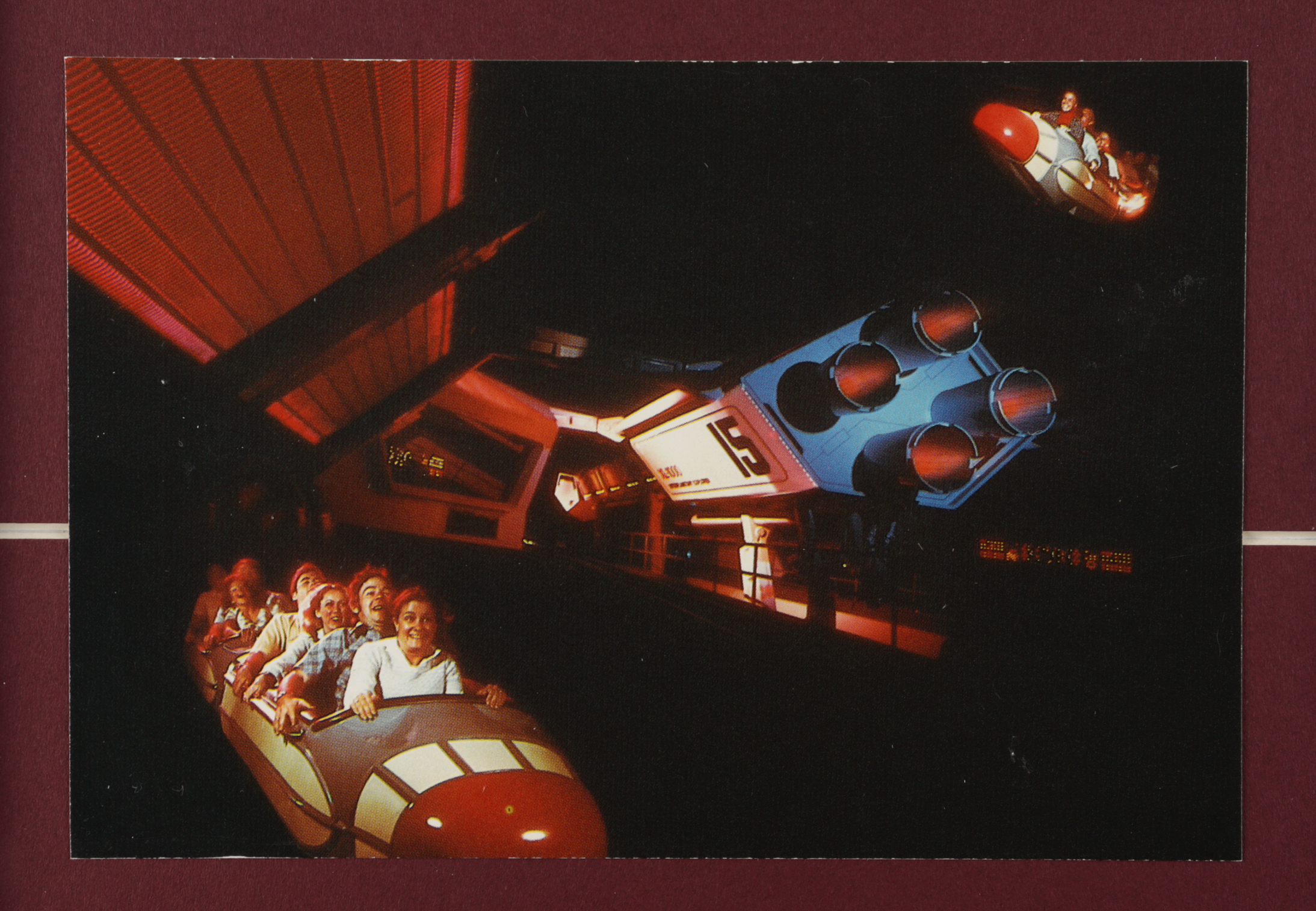 Disneyland "Space Mountain" 15x26 Custom Framed Print Display with Vintage Ticket Book & Postcard at PristineAuction.com Disneyland "Space Mountain" 15x26 Custom Framed Print Display with Vintage Ticket Book & Postcard at PristineAuction.com