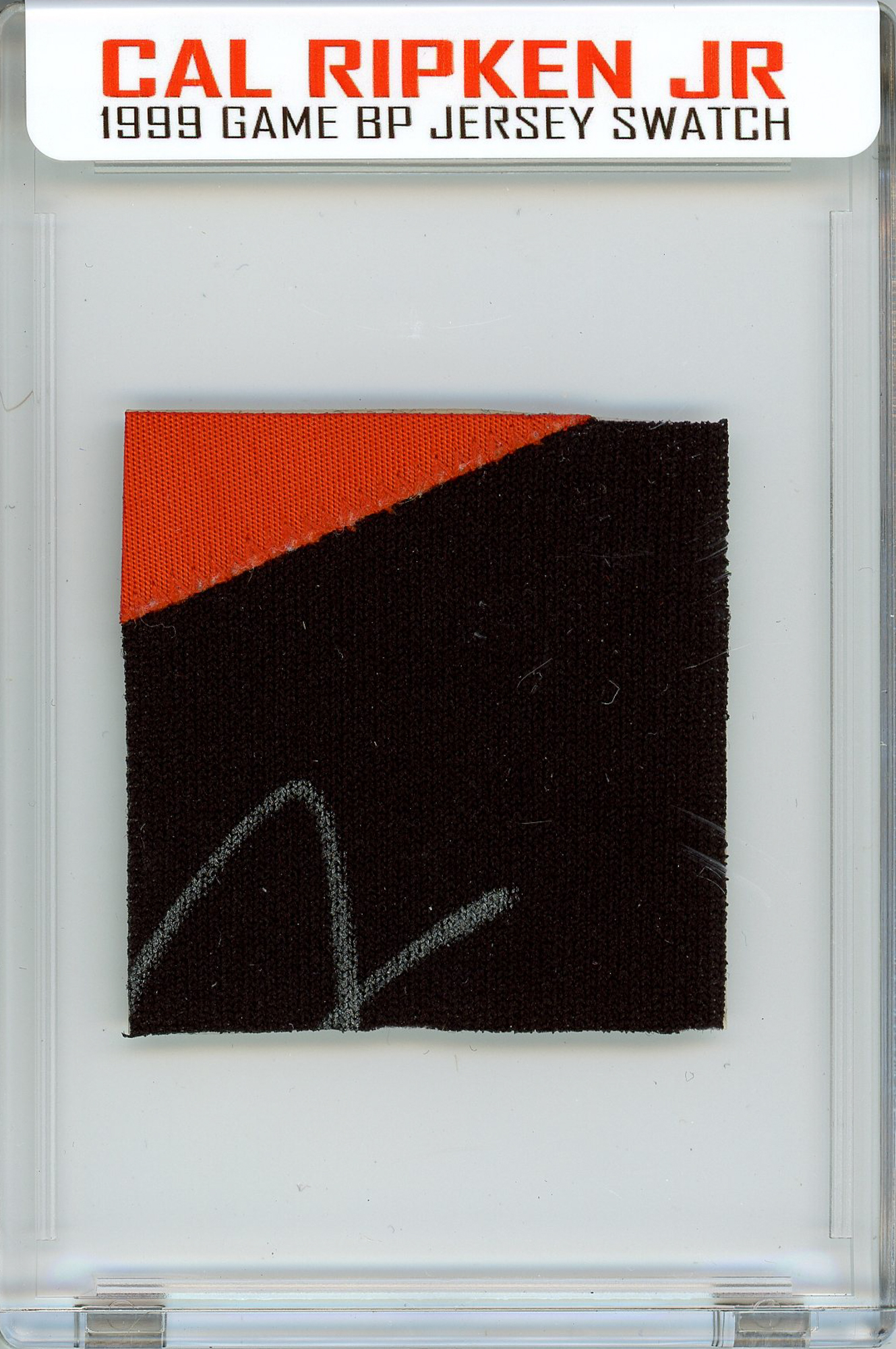 CAL RIPKEN JR 1999 ORIOLES GAME-WORN BP JERSEY MYSTERY SWATCH BOX! at PristineAuction.com CAL RIPKEN JR 1999 ORIOLES GAME-WORN BP JERSEY MYSTERY SWATCH BOX! at PristineAuction.com