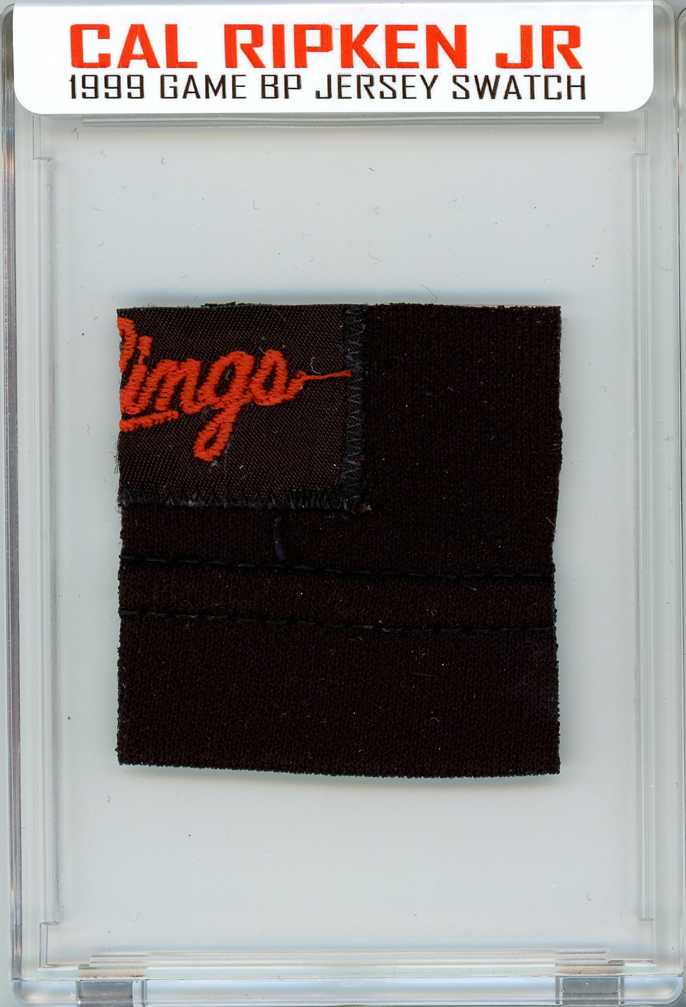 CAL RIPKEN JR 1999 ORIOLES GAME-WORN BP JERSEY MYSTERY SWATCH BOX! at PristineAuction.com CAL RIPKEN JR 1999 ORIOLES GAME-WORN BP JERSEY MYSTERY SWATCH BOX! at PristineAuction.com