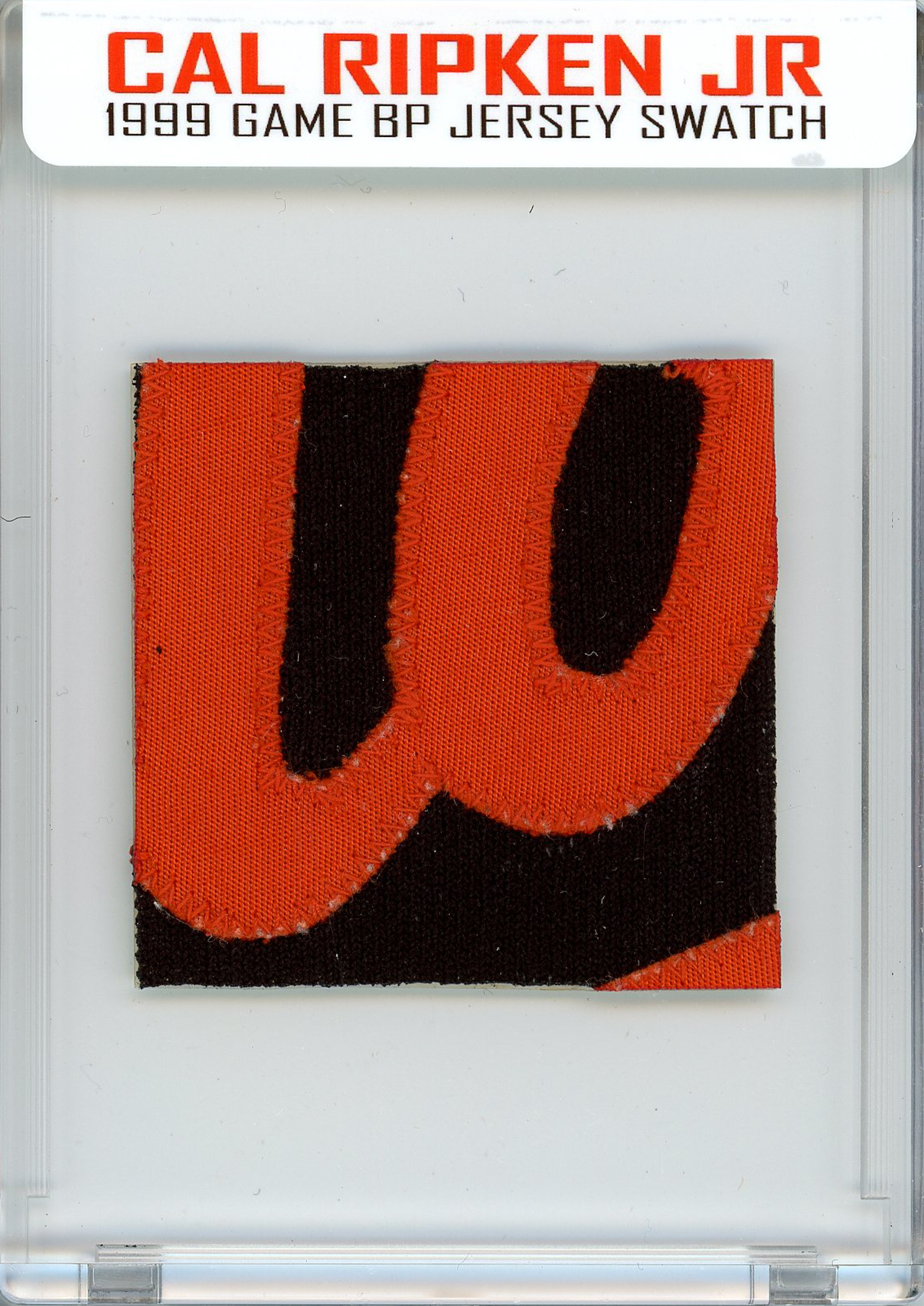 CAL RIPKEN JR 1999 ORIOLES GAME-WORN BP JERSEY MYSTERY SWATCH BOX! at PristineAuction.com CAL RIPKEN JR 1999 ORIOLES GAME-WORN BP JERSEY MYSTERY SWATCH BOX! at PristineAuction.com