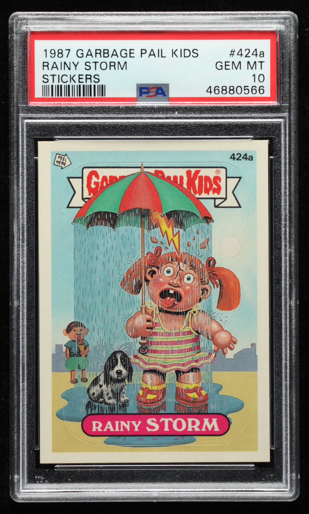 Rainy Storm 1987 Garbage Pail Kids #424a (PSA 10) at PristineAuction.com Rainy Storm 1987 Garbage Pail Kids #424a (PSA 10) at PristineAuction.com