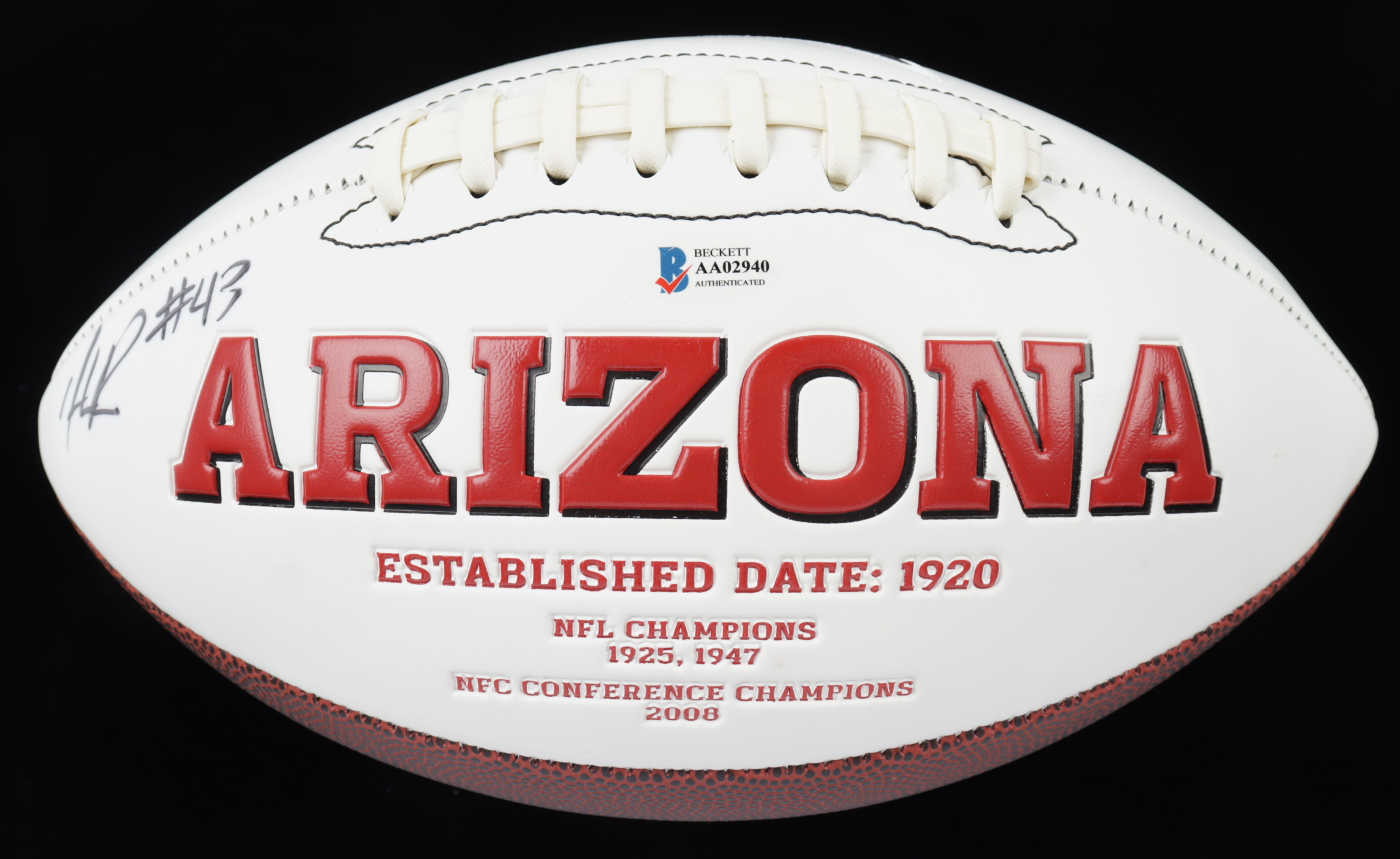Cardinals Logo Football Signed by (12) with J.J. Nelson, Drew Stanton, Tyrann Mathieu, Patrick Peterson, David Johnson, Markus Golden (Beckett LOA) at PristineAuction.com Cardinals Logo Football Signed by (12) with J.J. Nelson, Drew Stanton, Tyrann Mathieu, Patrick Peterson, David Johnson, Markus Golden (Beckett LOA) at PristineAuction.com