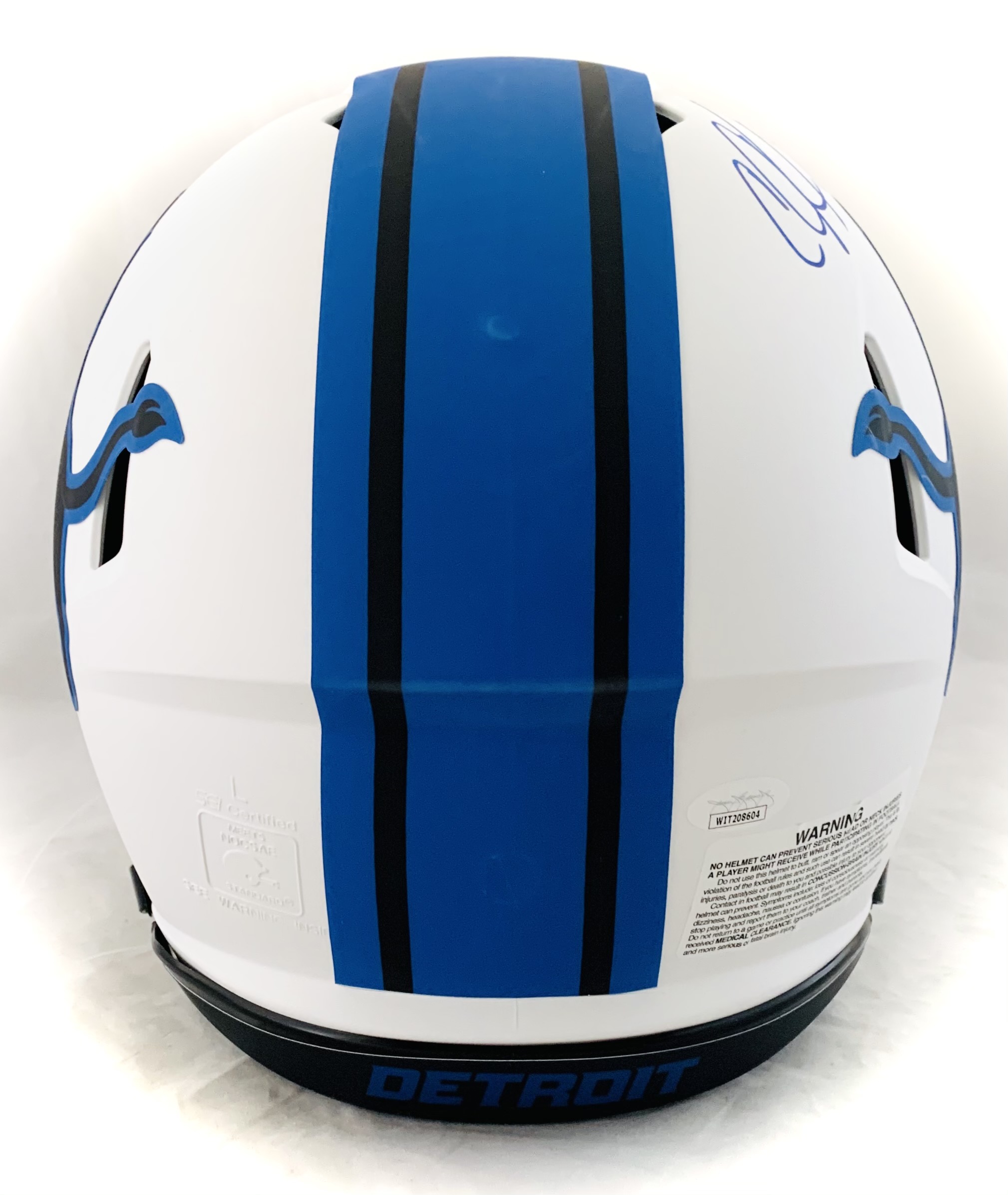 Calvin Johnson Signed Lions Full-Size Authentic On-Field Lunar Eclipse Alternate Speed Helmet Inscribed "HOF 21" (JSA) at PristineAuction.com Calvin Johnson Signed Lions Full-Size Authentic On-Field Lunar Eclipse Alternate Speed Helmet Inscribed "HOF 21" (JSA) at PristineAuction.com