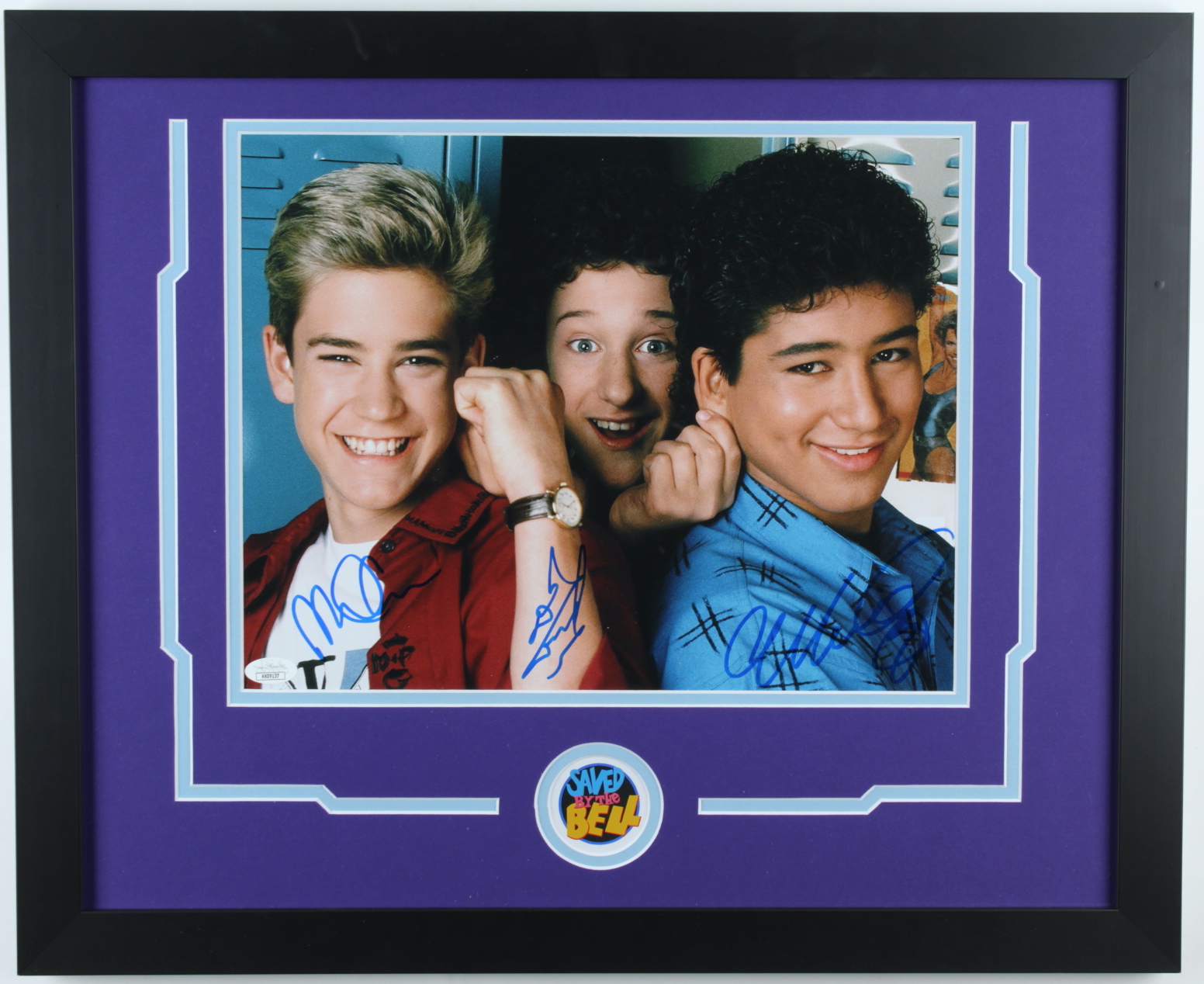 Mario Lopez, Dustin Diamond & Mark-Paul Gosselaar Signed "Saved by the Bell" 22x18 Custom Framed Photo Display (JSA COA) at PristineAuction.com Mario Lopez, Dustin Diamond & Mark-Paul Gosselaar Signed "Saved by the Bell" 22x18 Custom Framed Photo Display (JSA COA) at PristineAuction.com