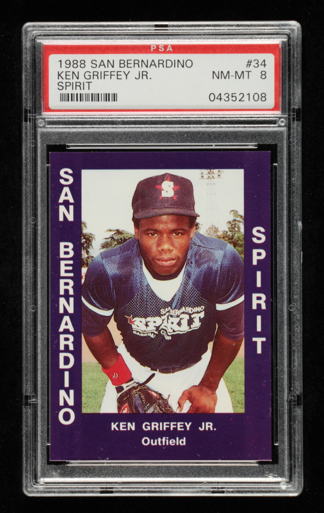 Ken Griffey Jr 1988 San Bernardino Spirit Cal League Cards 34 PSA 8 