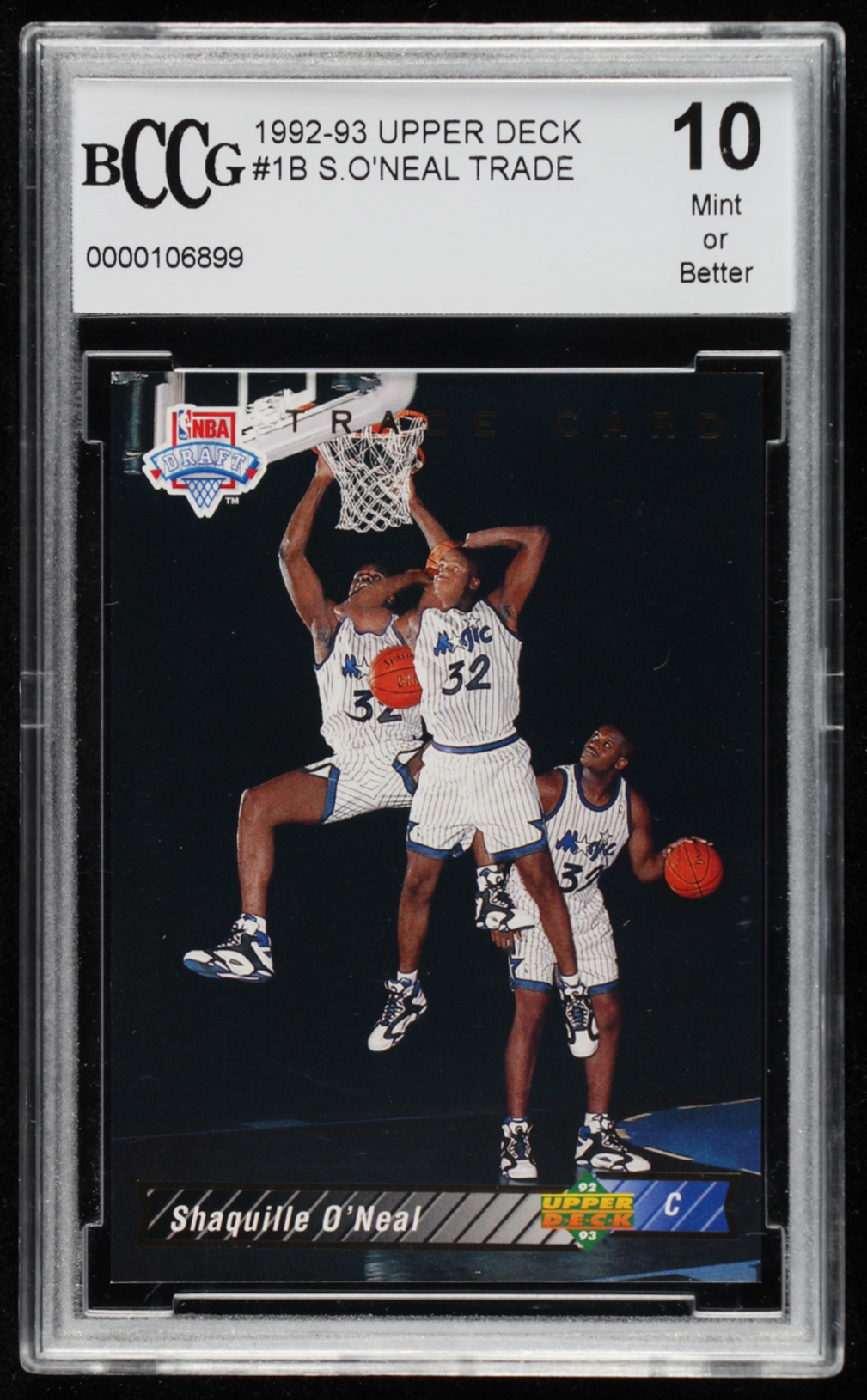 Shaquille O'Neal 1992-93 Upper Deck #1B TRADE (BCCG 10) at PristineAuction.com Shaquille O'Neal 1992-93 Upper Deck #1B TRADE (BCCG 10) at PristineAuction.com