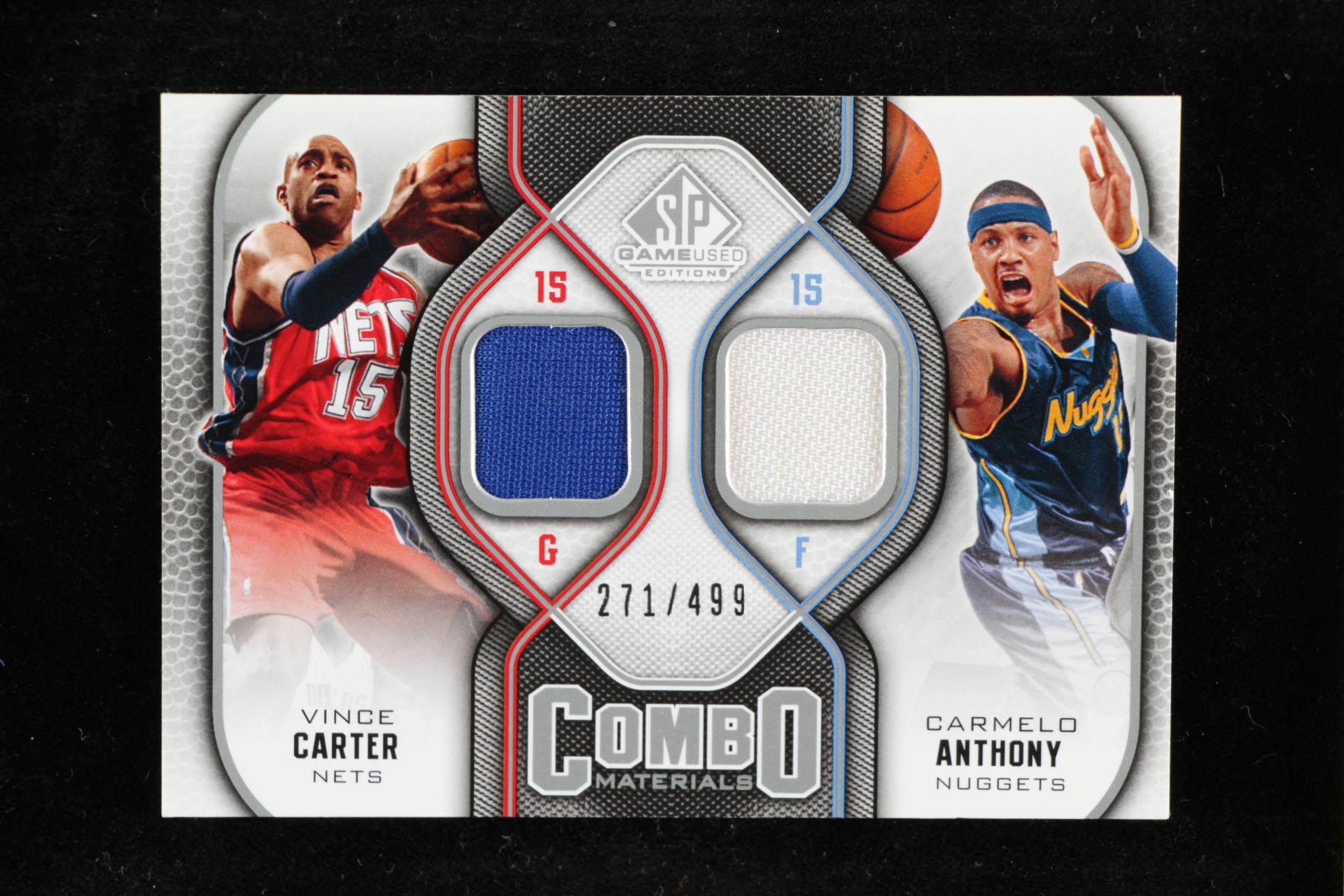 Vince Carter / Carmelo Anthony 2009-10 SP Game Used Combo Materials #CMCA at PristineAuction.com Vince Carter / Carmelo Anthony 2009-10 SP Game Used Combo Materials #CMCA at PristineAuction.com