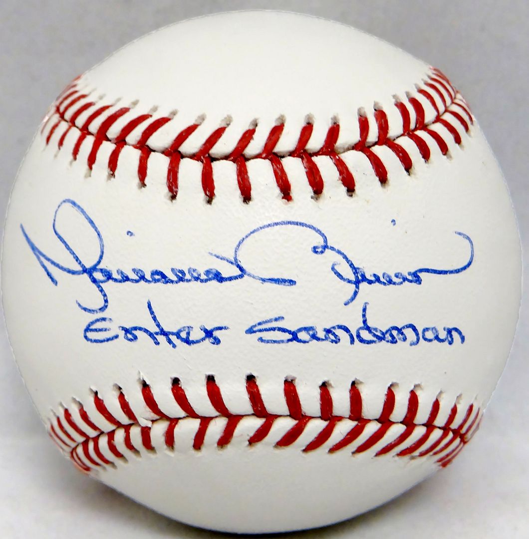 Mariano Rivera Signed OML Baseball Inscribed "Enter Sandman" (JSA COA) at PristineAuction.com Mariano Rivera Signed OML Baseball Inscribed "Enter Sandman" (JSA COA) at PristineAuction.com