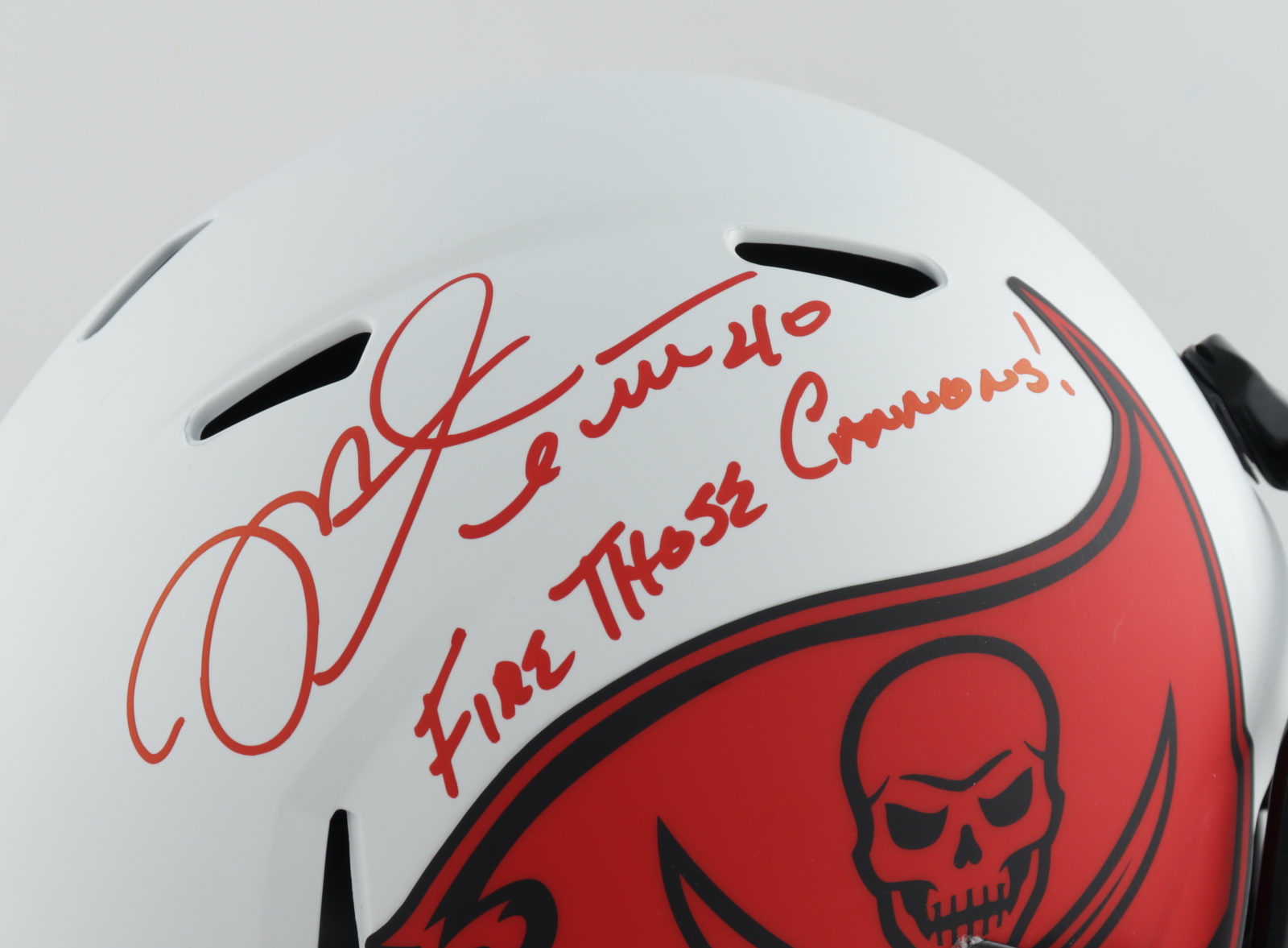 Mike Alstott Signed Buccaneers Full-Size Lunar Eclipse Alternate Speed Helmet Inscribed "Fire Those Cannons!" (Beckett Hologram) at PristineAuction.com Mike Alstott Signed Buccaneers Full-Size Lunar Eclipse Alternate Speed Helmet Inscribed "Fire Those Cannons!" (Beckett Hologram) at PristineAuction.com