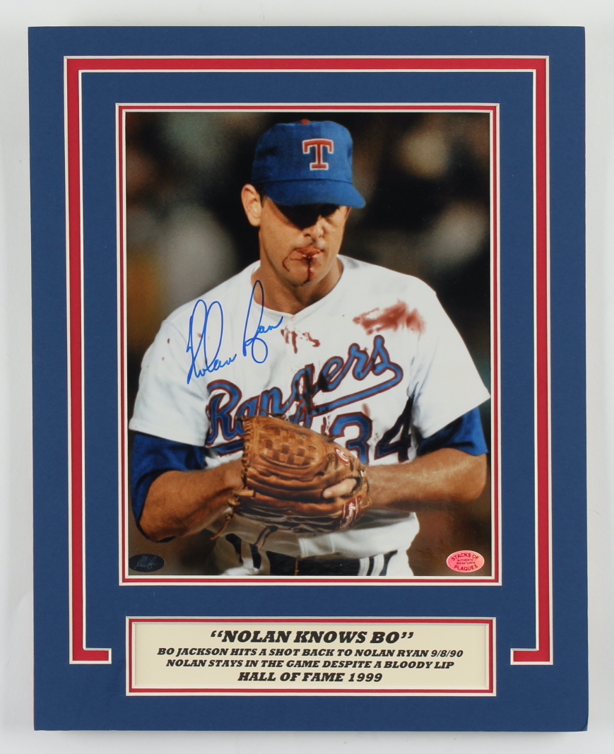 Nolan Ryan Signed Rangers 11x14 Custom Matted Photo Display (SOP COA & Ryan Hologram) at PristineAuction.com Nolan Ryan Signed Rangers 11x14 Custom Matted Photo Display (SOP COA & Ryan Hologram) at PristineAuction.com