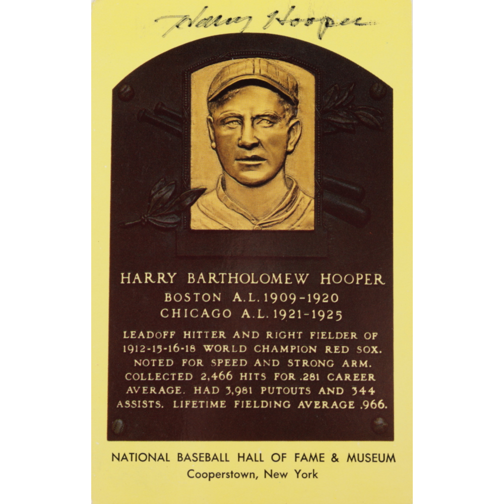 Harry Hooper Signed Gold HOF Postcard (JSA COA & Sports Memorabilia COA) Pristine Auction
