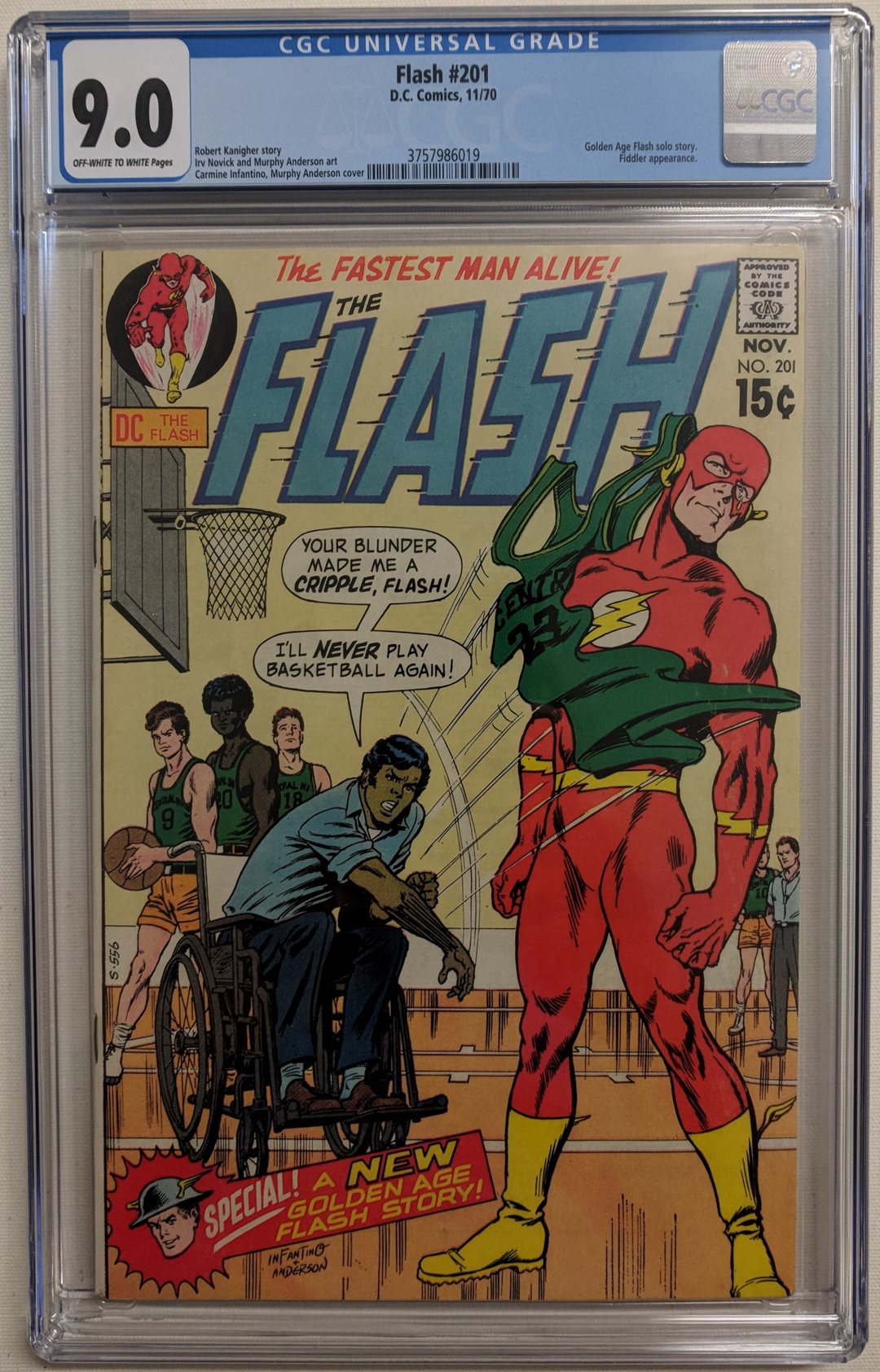 1970 "The Flash" Issue #201 DC Comic Book (CGC 9.0) at PristineAuction.com 1970 "The Flash" Issue #201 DC Comic Book (CGC 9.0) at PristineAuction.com