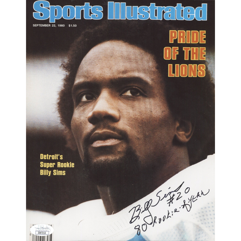 Billy Sims Signed Lions 8x10 Photo Inscribed 