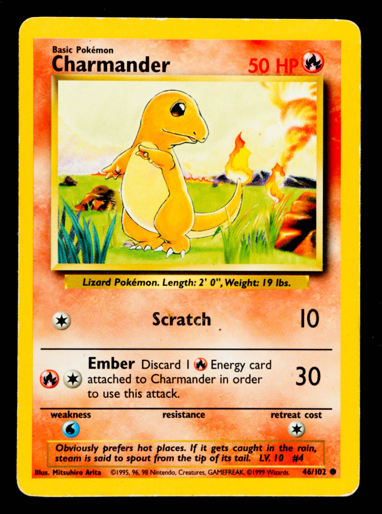 Charmander 1999 Pokemon Base Unlimited 46 Pristine Auction