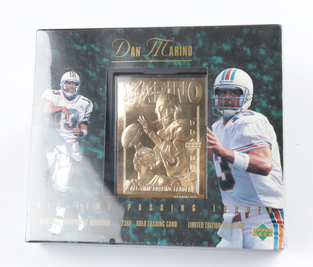 1995 Upper Deck Dan Marino LE All Time Passing Leader 23KT Gold Trading 