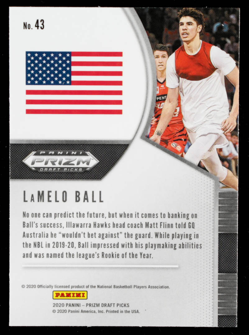 LaMelo Ball 2020-21 Panini Prizm Draft Picks #43 at PristineAuction.com LaMelo Ball 2020-21 Panini Prizm Draft Picks #43 at PristineAuction.com