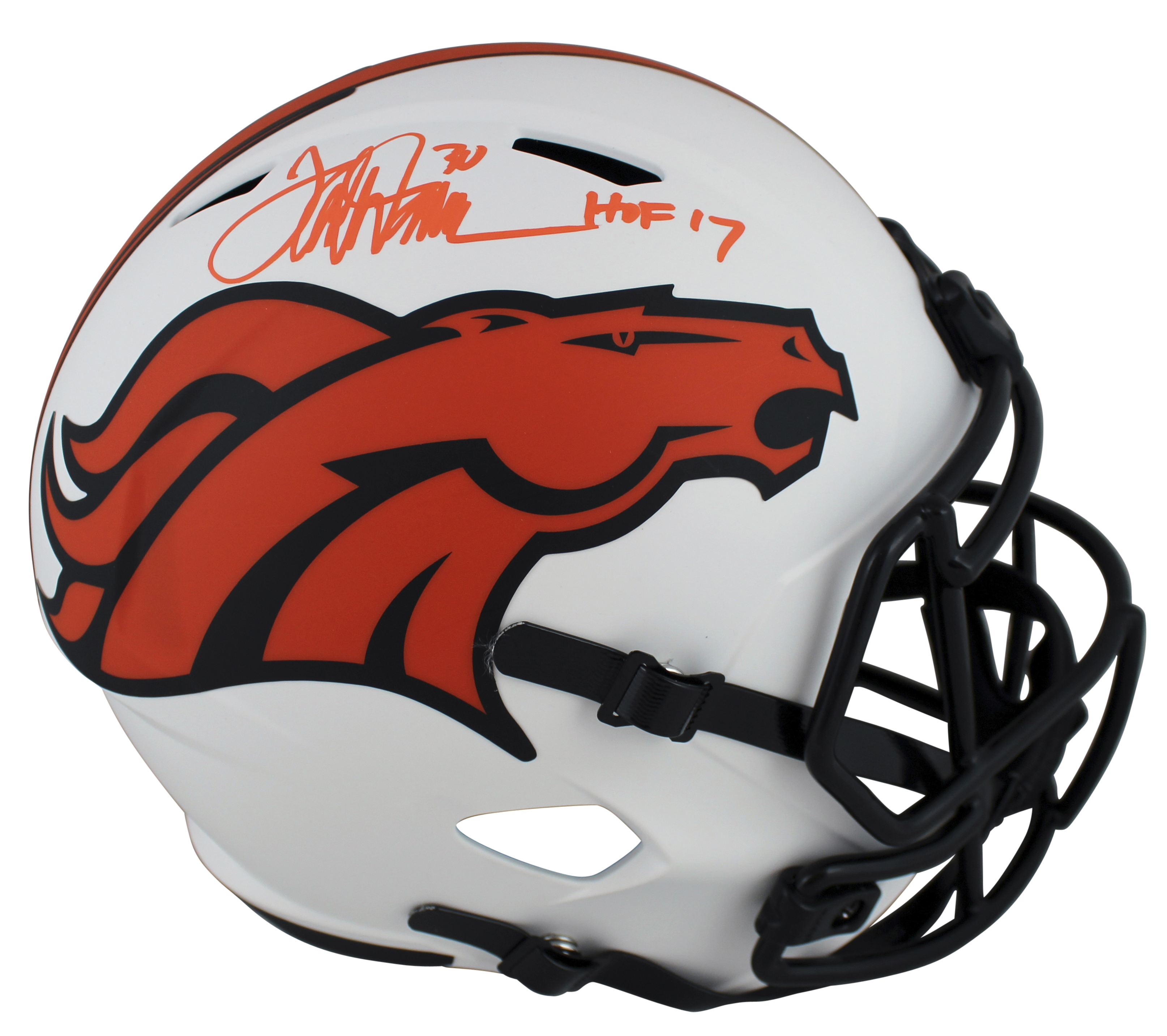Terrell Davis Signed Broncos Full-Size Lunar Eclipse Alternate Speed Helmet Inscribed "HOF 17" (Beckett) at PristineAuction.com Terrell Davis Signed Broncos Full-Size Lunar Eclipse Alternate Speed Helmet Inscribed "HOF 17" (Beckett) at PristineAuction.com