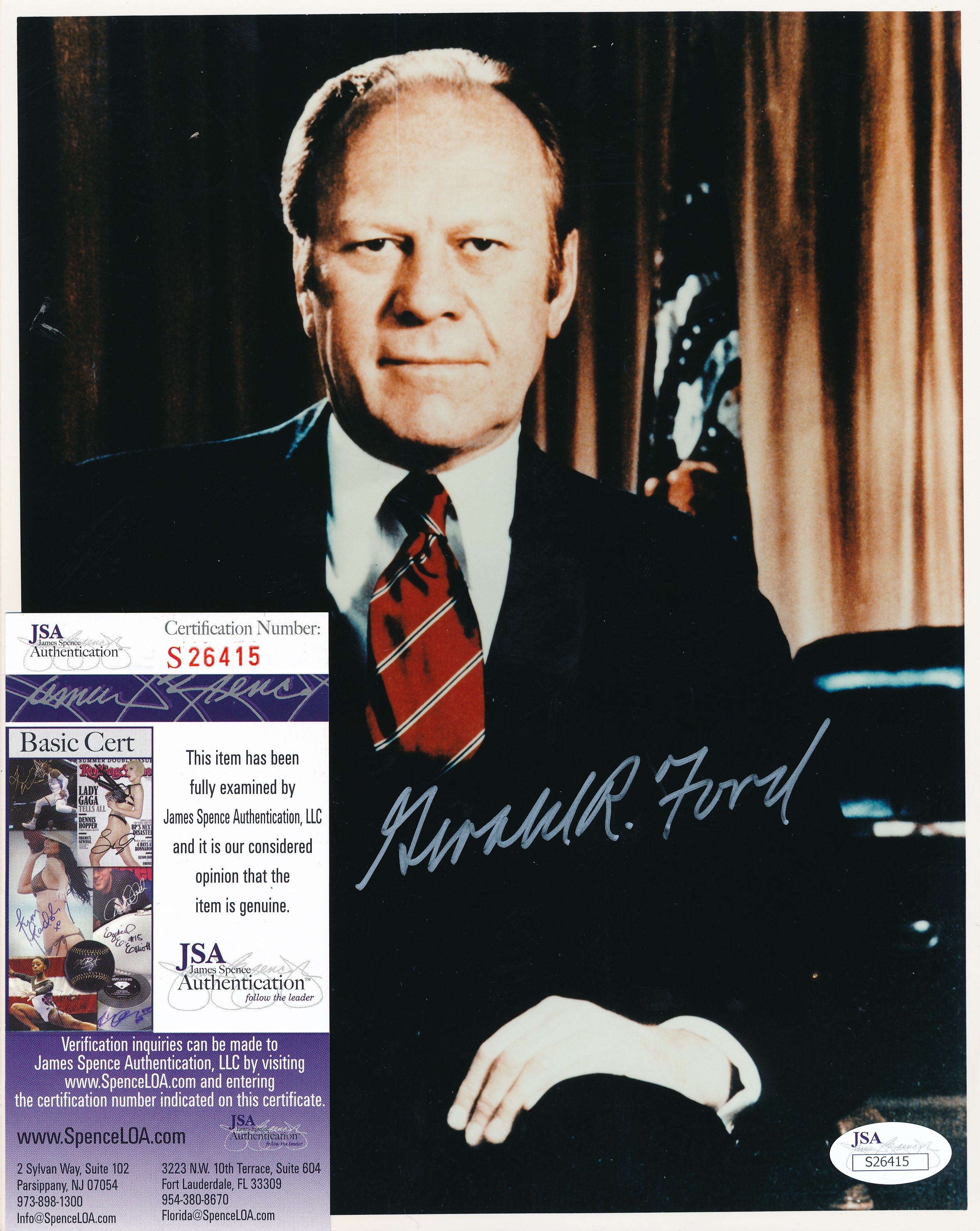 Gerald Ford Signed 8x10 Photo (JSA COA) at PristineAuction.com Gerald Ford Signed 8x10 Photo (JSA COA) at PristineAuction.com