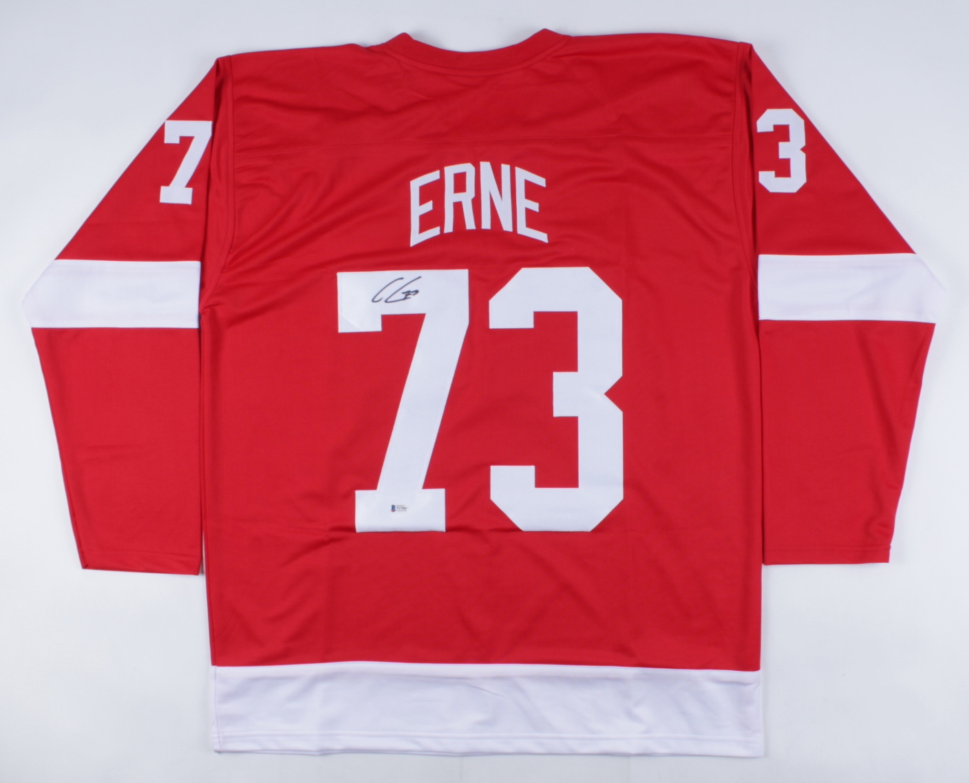 Adam Erne Signed Jersey (Beckett COA) at PristineAuction.com Adam Erne Signed Jersey (Beckett COA) at PristineAuction.com