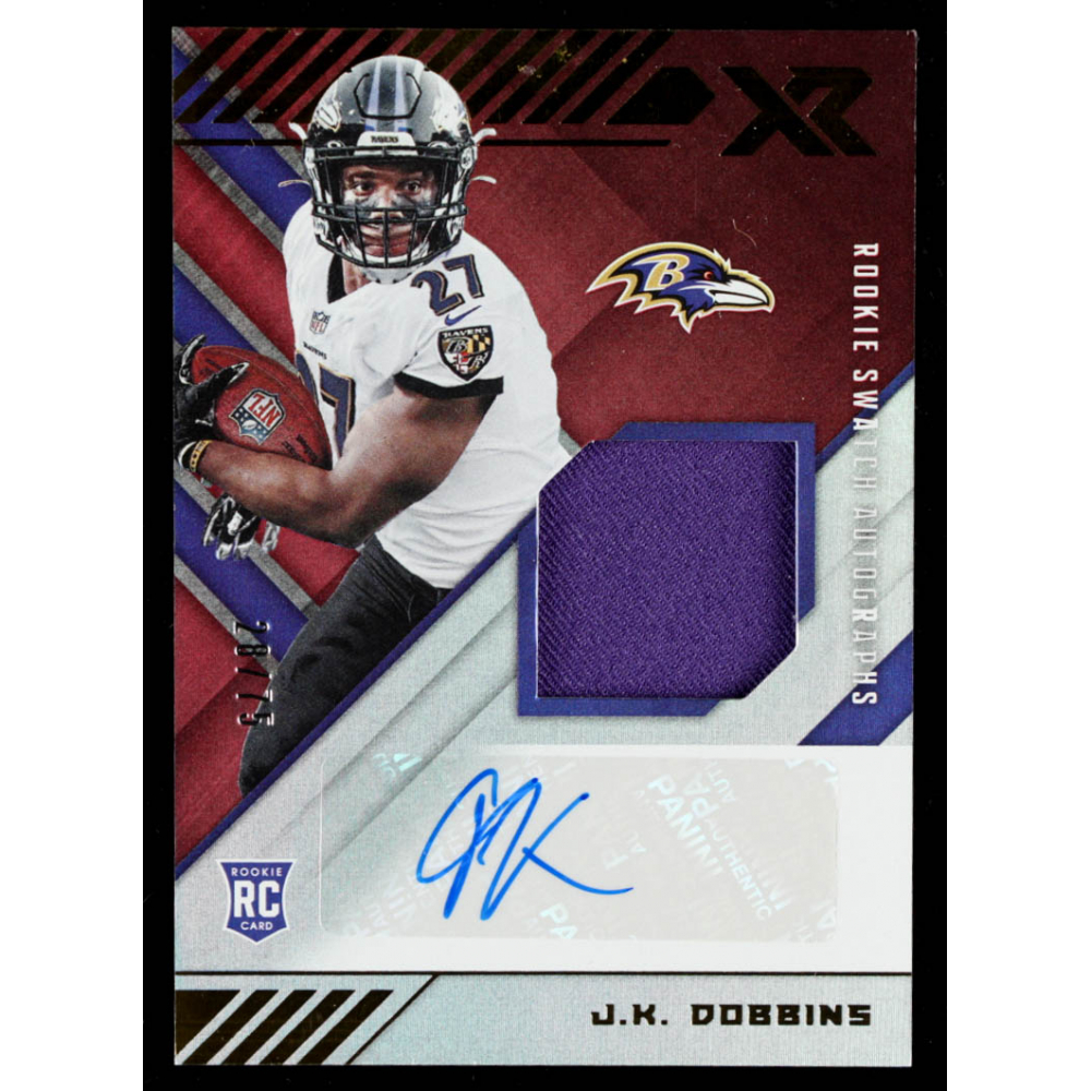 J.K. Dobbins 2020 Panini XR Rookie Swatch Autographs Red 15 Pristine