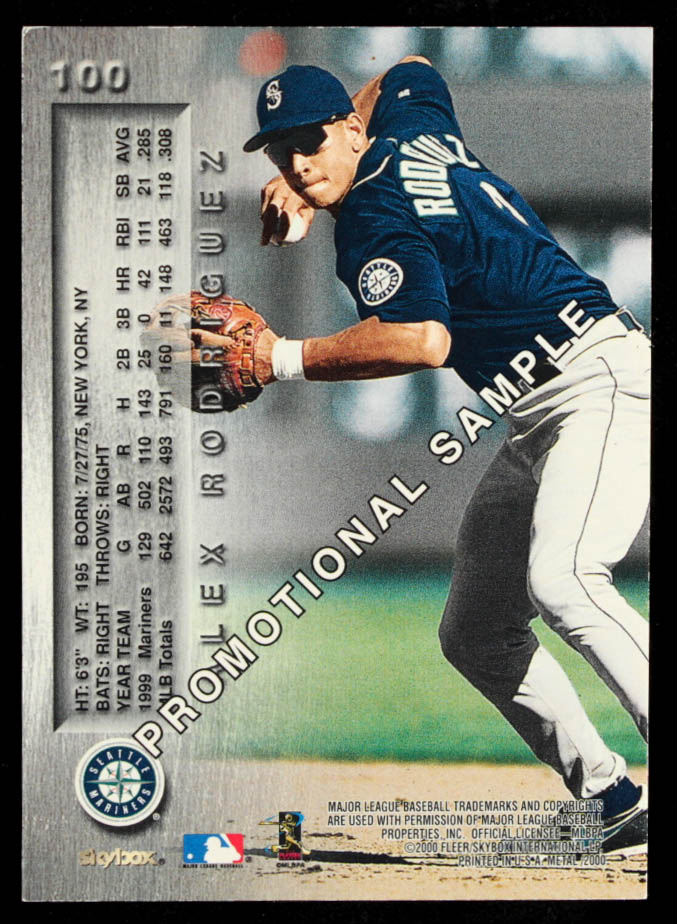 Alex Rodriguez 2000 SkyBox Metal #100 Promo | Pristine Auction