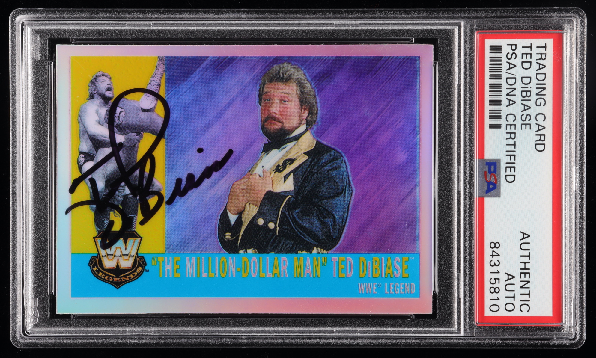 Ted DiBiase Signed 2006 Topps Heritage Chrome WWE #88 "The Million-Dollar Man" L (PSA Encapsulated) at PristineAuction.com Ted DiBiase Signed 2006 Topps Heritage Chrome WWE #88 "The Million-Dollar Man" L (PSA Encapsulated) at PristineAuction.com