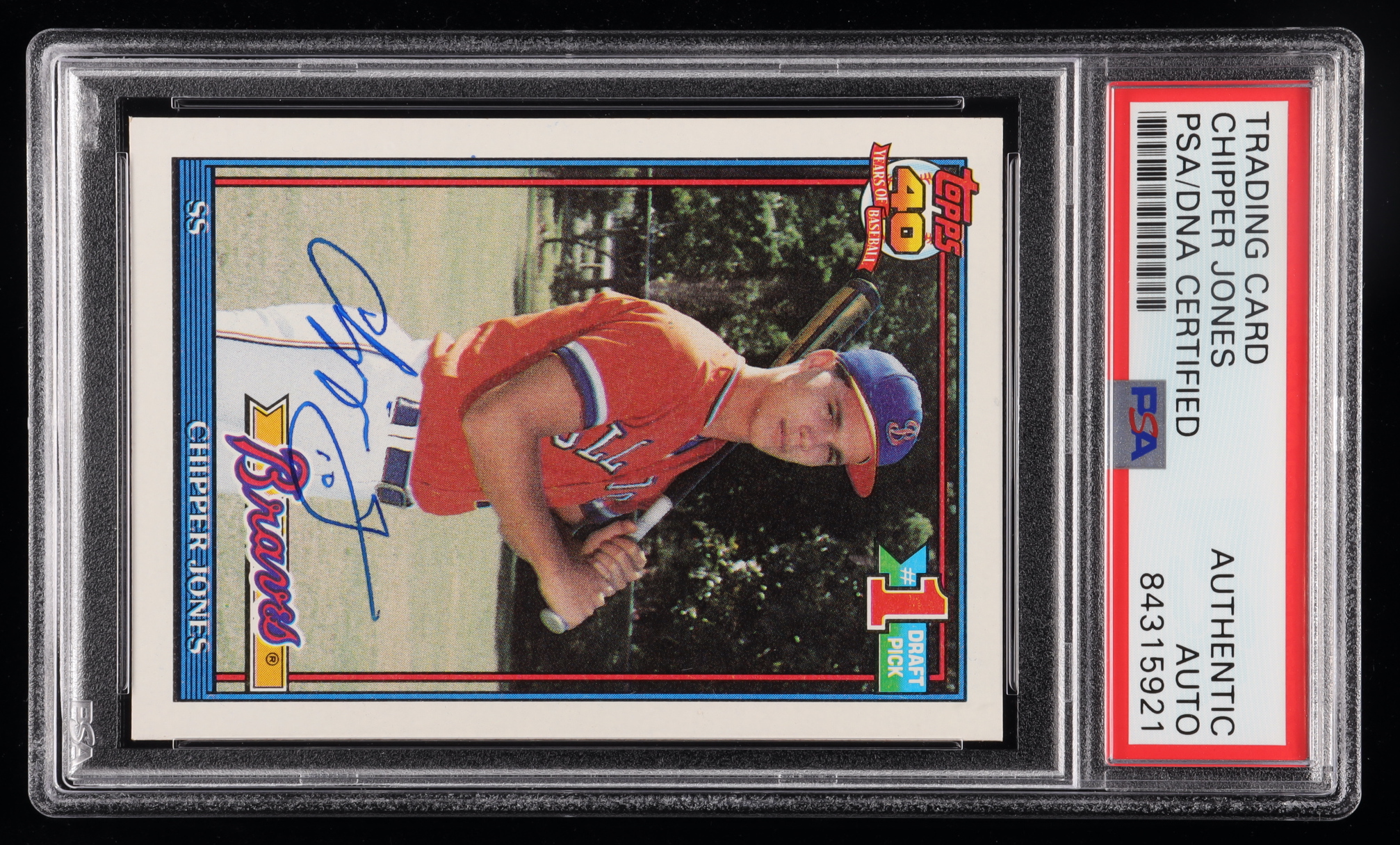 Chipper Jones Signed 1991 Topps #333 RC (PSA Encapsulated) at PristineAuction.com Chipper Jones Signed 1991 Topps #333 RC (PSA Encapsulated) at PristineAuction.com