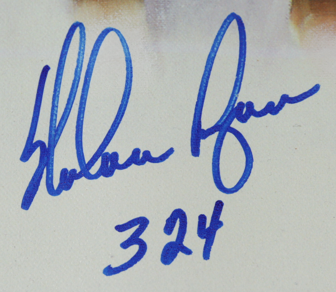 300 Game Winners LE MLB 34x45 Lithograph On Canvas Signed by (7) HOF Pitchers with Gaylord Perry, Steve Carlton, Warren Spahn, Don Sutton with Multiple Win Inscriptions (Beckett LOA) at PristineAuction.com 300 Game Winners LE MLB 34x45 Lithograph On Canvas Signed by (7) HOF Pitchers with Gaylord Perry, Steve Carlton, Warren Spahn, Don Sutton with Multiple Win Inscriptions (Beckett LOA) at PristineAuction.com